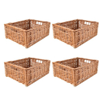 Creative Home 4x Punutud korv | 40x30x16 cm (+/- 2 cm) | K&auml;sitsi punutud | Esemete hoidja, dokumentide, m&auml;ngude hoiustamiseks | Mugavus vannitupile