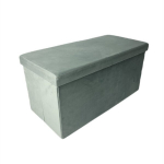 Helehall veluurist kokkuklapitav puff koos konteineriga, dekoratiivne jalgpadi lastele 77x38x37 | Begryf