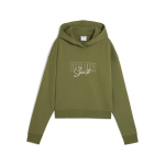 Naiste vabaajajakk PUMA ELEVATED Graphic Cropped Hoodie TR Olive - 68950022, roheline