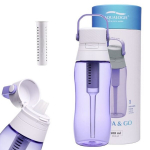 Aqualogis Aqua&Go veepudel filtriga &ndash; 500 ml, lavendel