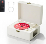 Laetav nahast CD-m&auml;ngija Bluetooth, koduseks kasutamiseks, valge, 1 tk.