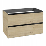 Riputatav vannitoakapp valamule 80 x 50 x 46 cm Artisan tamm / Must MDF