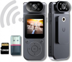 4K HD kehakaamera, 180&deg; p&ouml;&ouml;rlemine, WiFi, 128 GB, IR-&ouml;ine n&auml;gemine, 1 tk