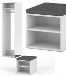 Komplekt Mebel Elite CLEVER 40 cm Rippkapp peegliga ja istmega Valge Grafiit