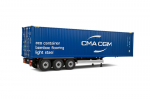 Diecast mudel Solido S2400507 Container Trailer Blue 2024 1/24