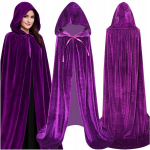 Wizard Witch Cloak Long Disguise Halloween kost&uuml;&uuml;m Lilla
