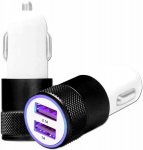 2 tk autolaadijat kahe USB-pordi jaoks, 2.1 A ja 1.0 A