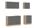 4-os osaline k&ouml;&ouml;gikappide komplekt Black Red White Junona Line 180A, hall/pruun