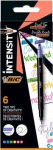 BIC Intensity Markers - 6 Pack - Dual Tip Writing/Highlighting - Assorted Colors