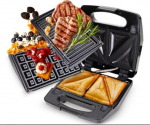3-&uuml;hes v&otilde;ileivak&uuml;psetaja, vahvlik&uuml;psetaja, grill, Happy People, 800 W