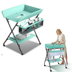 M&auml;hkimislaud Tavalax, kokkupandav, reguleeritava k&otilde;rgusega, riiulite ja ratastega, Mint Green