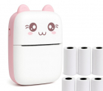 Kassi n&auml;o printer kaasaskantav roosa 5 paberirulliga happy people andy