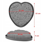 Silikoonist 3d s&uuml;damevorm k&uuml;psetamiseks ja magustoitudeks, 21 cm