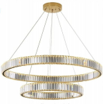 Led ripplamp Bohemia 80/40cm, 40w, kristall, messing