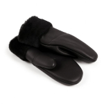 Naiste nahast labakindad karusnahkse &auml;&auml;rega, mustad