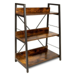 Raamaturiiul, Begryf, 61x35x84 cm, tumepruun, rustikaalne, metallraamiga