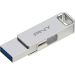 USB m&auml;lupulk - PNY - OTG USB 3.2 128GB - USB C ja USB A - H&otilde;be metall