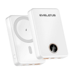 &bdquo;Evelatus&ldquo; juhtmevaba v&auml;line aku 22,5 W 10000 mAh, C-t&uuml;&uuml;p, valge