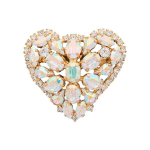 Naiste pross DiamondSky "Crystal Heart II (Aurora Borealis)" Swarovski kristallidega
