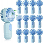 Mini k&auml;eshoitav ventilaator, 12 tk, 3 kiirust, USB-laetav, sinine
