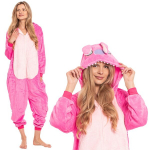 Naiste &uuml;hes t&uuml;kis Kigurumi pidžaama Onesie Stich kost&uuml;&uuml;m roosa 175-185 cm XL