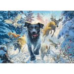 Schmidt Spiele pusle Mark Fredrickson: Hundeliebe - schwarzer Labrador in Schnee (1000-osaline)