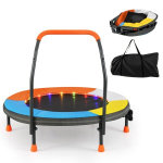 Costway &Oslash;90 cm laste batuut LED valgustuse ja k&auml;epidemega ning kandekott mini batuudi aed