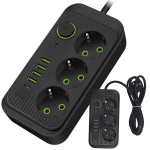 Pikendusjuhe 3x230V 4xUSB 1xUSB-C koos l&uuml;litiga
