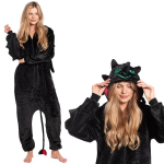 Naiste &uuml;hes t&uuml;kis Kigurumi pidžaama Onesie Toothless Dragon must 175-185 cm XL, XL