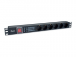 Equip pikendusjuhe 19" Steckdosenleiste CEE7/7 90&deg;->6xSchuko+&Uuml;SS/NF Alu.