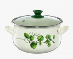 Emailitud pott koos kaanega Eukalyptus, 4,2 l, 20 cm