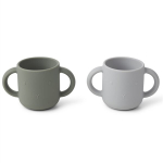 Silikoonist pehmed ohutud laste tassid Liewood Silicone Cup Rabbit / Faune Green LW14155, BPA-vabad, 2 tk.
