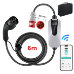 Junsun 11KW 16A t&uuml;&uuml;p 2 EV laadija laadimiskaabel 6M APP l&uuml;litatav vool CEE mobiilne seinakarp