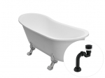 Vann Besco Olaya 160, White+Chrome, sifooniga Klik-klak Black