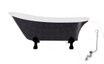 Vann Besco Olaya Glam 160, Graphite+Black, sifooniga &uuml;levooluga Klik-klak Chrome