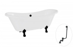 Vann Besco Amelia 190, White+Black, sifooniga &uuml;levooluga Klik-klak Black