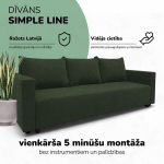 Klassikaline diivanvoodi Simple Line pesukastiga, Podrez, T&uuml;rkiissinine