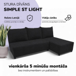 Nurgadiivan-voodi St Light, Podrez, grafiit