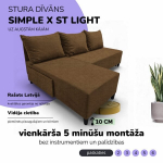Nurgadiivan-voodi Simple X St Light, Podrez, pruun