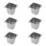 Gn 1/6 gastronoomiline taldrik roostevaba teras 150mm - 6 tk. Komplekt