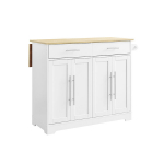 SoBuy K&ouml;&ouml;gik&auml;ru FKW129-WW Valge 113x91x(44-69)cm Puit 2 sahtlit reguleeritav riiul