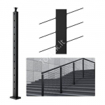 Mustast SUS304 roostevabast terasest k&auml;sipuupost 106,68 &times; 2,54 &times; 5,08 cm &ndash; 30&deg; nurgaalusega avauste jaoks trepik&auml;sipuudele