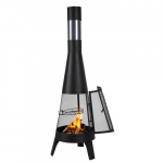 Chiminea, 50.8x149.5 cm, Must, &Otilde;ues kasutatav puuk&uuml;ttega kamin