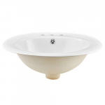 Vannitoa valamu, pool-s&uuml;vistatav ovaalne keraamiline anum, 48.5x42.5x19 cm, valge