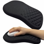 Ergonoomiline hiirematt randmetoega, must