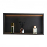 Riiul vannituppa, 33x63.5x10.2 cm, must, roostevabast terasest