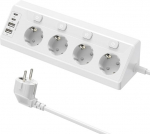 Nurgapistikupesa USB-ga, 4 &uuml;hendust, 2 USB ja 2 Type-C