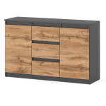 Kummut Hurtownia-Mebli Agnes, Hall Wotan, 120 cm, Modernne Loft Kapp 3 Sahtlit Elutuba