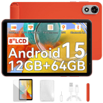 Tahvelarvuti Blackview ZENO 1 8" FHD AI x Android 15, RAM 12 GB ROM 64 GB/SD 2 TB, 6000mAh Widevine L1 1080P WPS Oranž