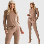 Naiste viskoosveluuri vabaajakomplekt Clarisa, beež